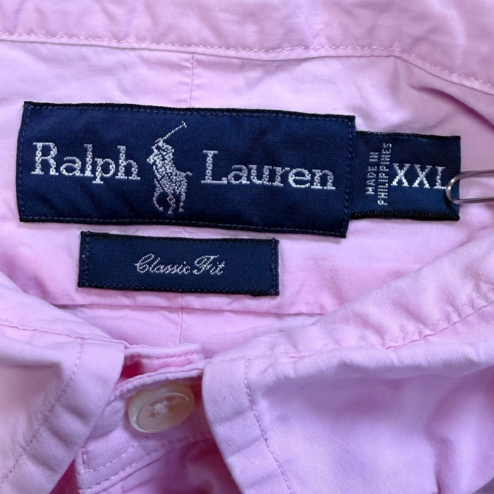 Ralph Lauren Button Down Men XXL Pink Classic Fit Flesh Pony Logo Preppy - Picture 6 of 9
